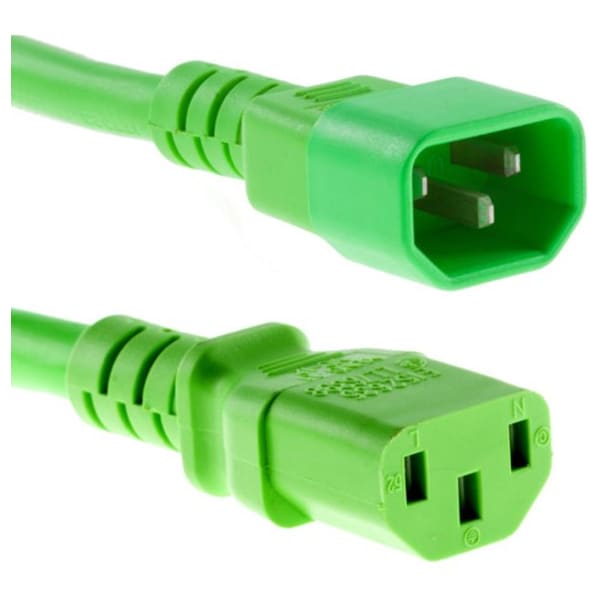 Unirise Usa 4Ft Green C13-C14 Pdu/ Server Ultra Flexible Power Cord, Svt, 10Amp,  PWRC13C1404FGRN